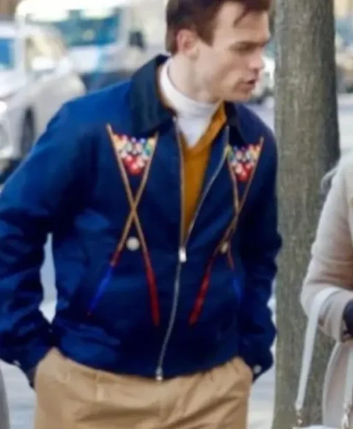 Thomas Doherty Gossip Girl S02 Printed Billiards Jacket