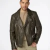 Thomas Wilsons Asymmetrical Zip Biker Leather Jacket