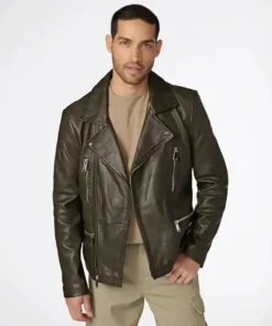 Thomas Wilsons Asymmetrical Zip Biker Leather Jacket