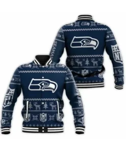 Tia Schumm NFL Seattle Seahawks Letterman Varsity Jacket For Men And Women Blue