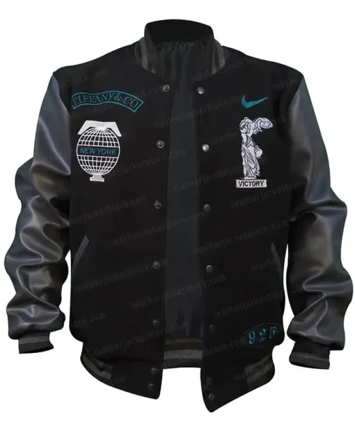 Tiffany and Co Nike Black Varsity Bomber Jacket For Sale