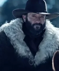 Tim McGraw TV Series Yellowstone Origin 1883 James Dutton Brown Fur Coat