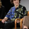 Timothée Chalamet Blue And Black Printed Shirt