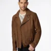 Timothy Wilsons Brown Biker Leather Jacket Men