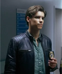 Titans Brenton Thwaites Black Cafe Racer Quilted Leather Jacket