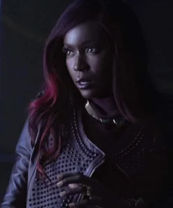 Titans Kory Anders Brown Studded Biker Leather Jacket