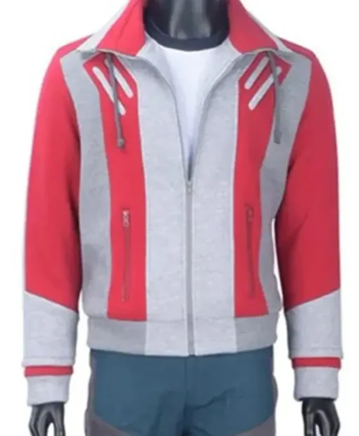 Titans Ryan Potter Beast Boy Bomber Red and Grey Jacket