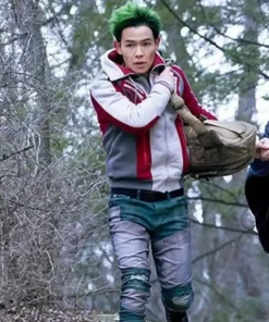 Titans Ryan Potter Beast Boy Red and Grey Bomber Jacket