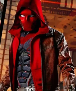 Titans S02 Ep01 Curran Walters Robin Brown Leather Jacket