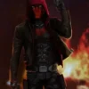 Titans S02 Ep01 Curran Walters Robin Leather Brown Jacket
