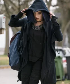 Titans Teagan Croft Black Cotton Hooded Long Coat