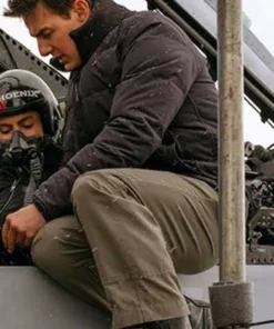 Tom Cruise Top Gun Maverick Zip Up Black Puffer Jacket sale