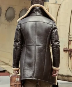 Tom Hardy B3 Shearling Farrier Brown Leather Long Coat