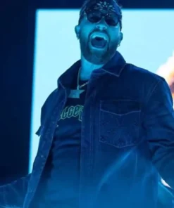 Travis Kelce Jam Denim Black Jacket