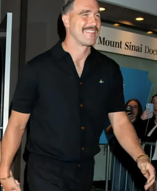 Travis Kelce Karen Elson Wedding Black Shirt