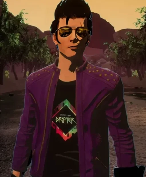 Travis Strikes Again No More Heroes Cotton Purple Jacket