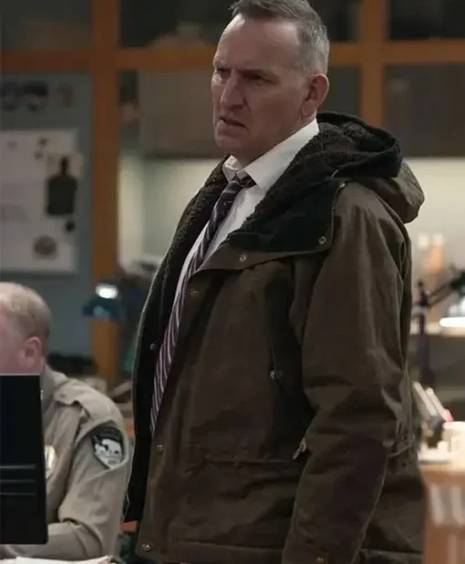 True Detective S04 Christopher Eccleston Brown Hooded Jacket