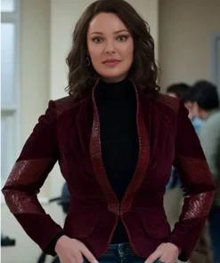 Tully Hart Firefly Lane S02 Maroon Velvet Blazer