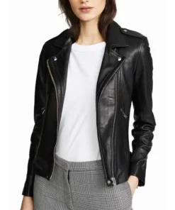 Tv Show Superman and Lois Lane Black Biker Leather Jacket