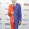 Two Toned Face Orange and Blue Singer G Eazy Halloween Costume Suit
