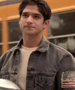 Tyler Posey Teen Wolf US Flag Grey Denim Jacket
