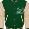 USF Green And Tan Letterman Varsity Jacket