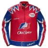 Unisex Cal Naughton Jr Talladega Nights Old Spice Red Leather Jacket