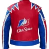 Unisex John C Reilly Film Talladega Nights The Ballad of Ricky Bobby Cal Naughton Jr Old Spice Red Leather Jacket