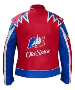Unisex John C Reilly Film Talladega Nights The Ballad of Ricky Bobby Cal Naughton Jr Old Spice Red Leather Jacket
