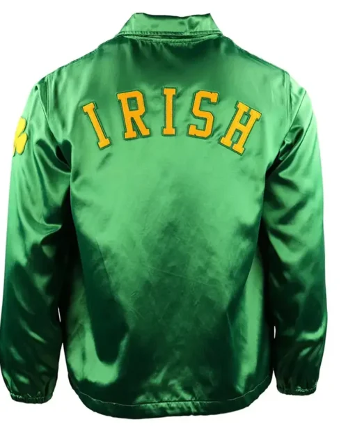 University of Notre Dame Kelly Green Satin Windbreaker Jacket For Sale