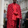 Usher Oversized Polka Dot Coat