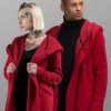 Valentines Couples Long Red Coat