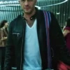 Venom 2 Eddie Brock Fur Collar Black Leather Jacket