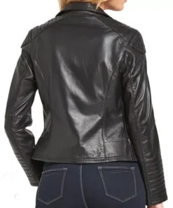 Venson Women Biker Leather Jacket