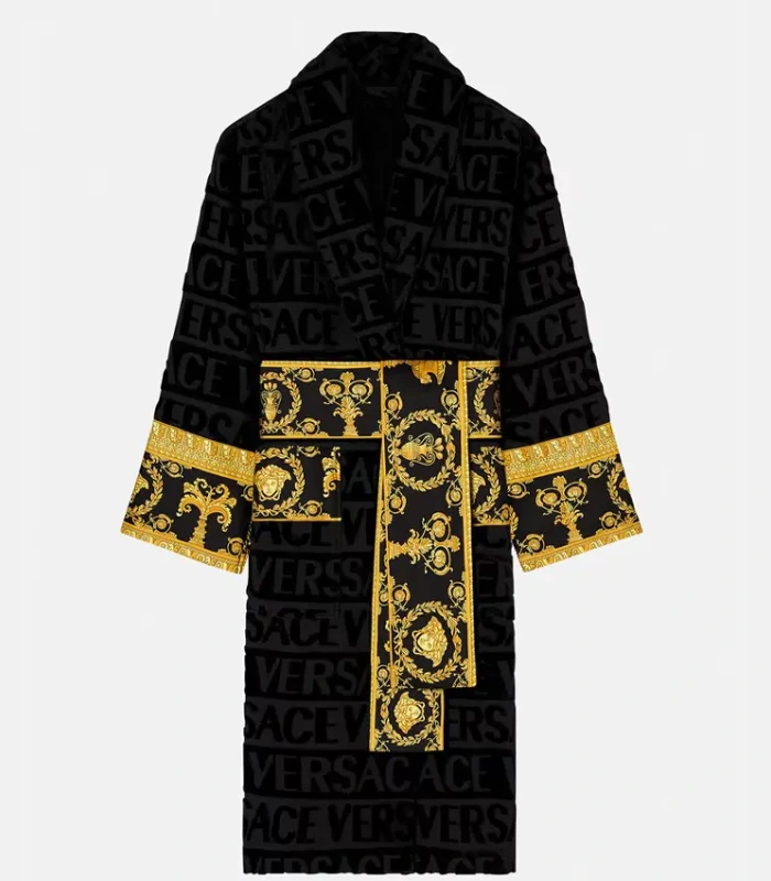 Unisex Black Versace Robe