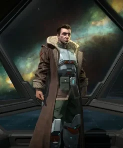 Video Game Age of Wonders Planetfall Jack Gelder Brown Leather Trench Coat