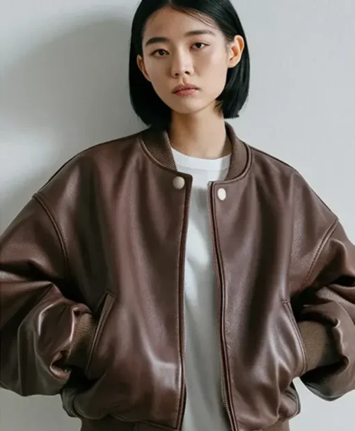 Vintage Brown Bomber Handmade Leather Jacket