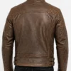 Vintage Distressed Brown Motorcycle Jacket For Men