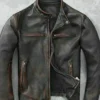 Vintage Men’s Cafe Racer Real Leather Jacket