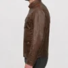 Vintage Motorcycle Brown Distressed Leather Jacket For Mens