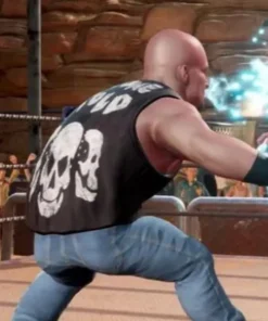 WWE 2K Battle Grounds Gold Stone Leather Vest