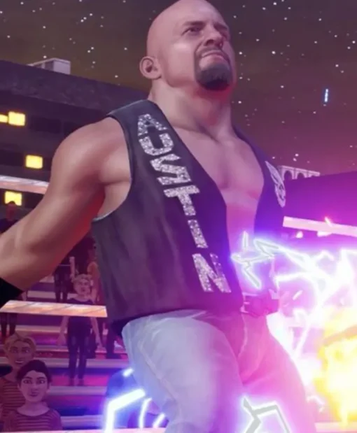 WWE 2K Battle Grounds Leather Gold Stone Vest