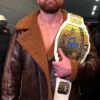 WWE Dean Ambrose Brown Shearling Leather Jacket