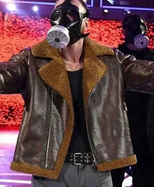 WWE Dean Ambrose Shearling Brown Leather Jacket