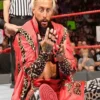 WWE Enzo Amore Leopard Pattern Leather Red Jacket
