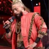 WWE Enzo Amore Leopard Pattern Red Leather Jacket