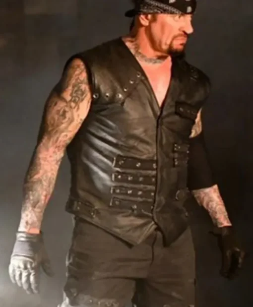WWE Wrestlemania 36 Leather Undertaker Vest