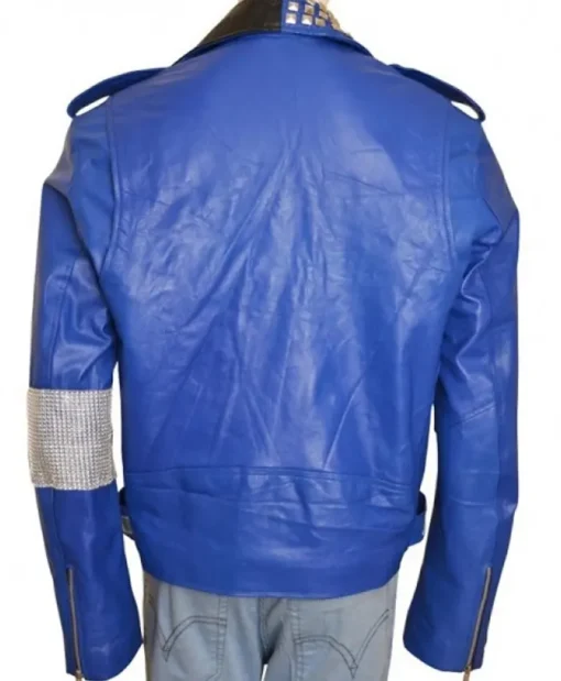 WWE Wrestler Brian Kendrick Blue Biker Studded Jacket