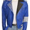 WWE Wrestler Brian Kendrick Studded Blue Biker Jacket