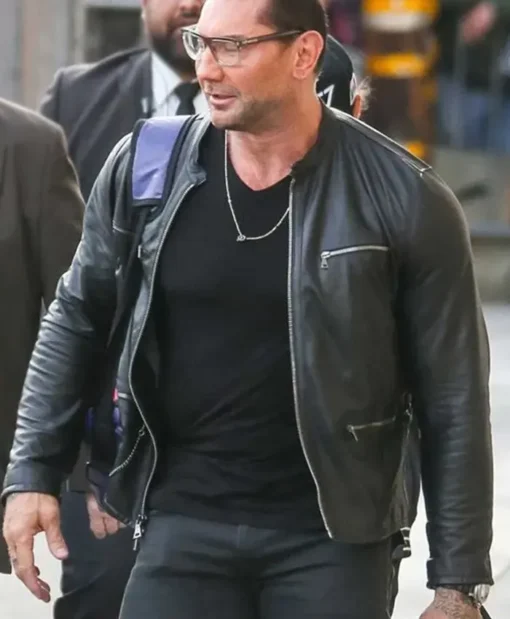WWE Wrestler Dave Bautista Black Leather Blazer